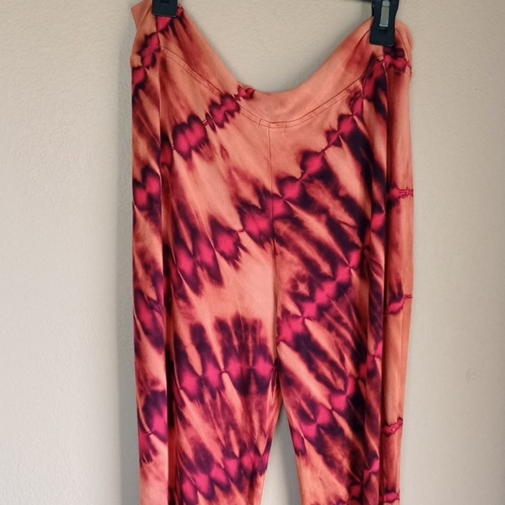 EARTHBOUND Fiery Tie-Dye Pants Wide Leg Flare Size XL - Picture 7 of 9